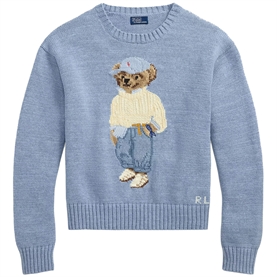 Polo Ralph Lauren Polo Bear Crewneck Jumper, Chambray Marl